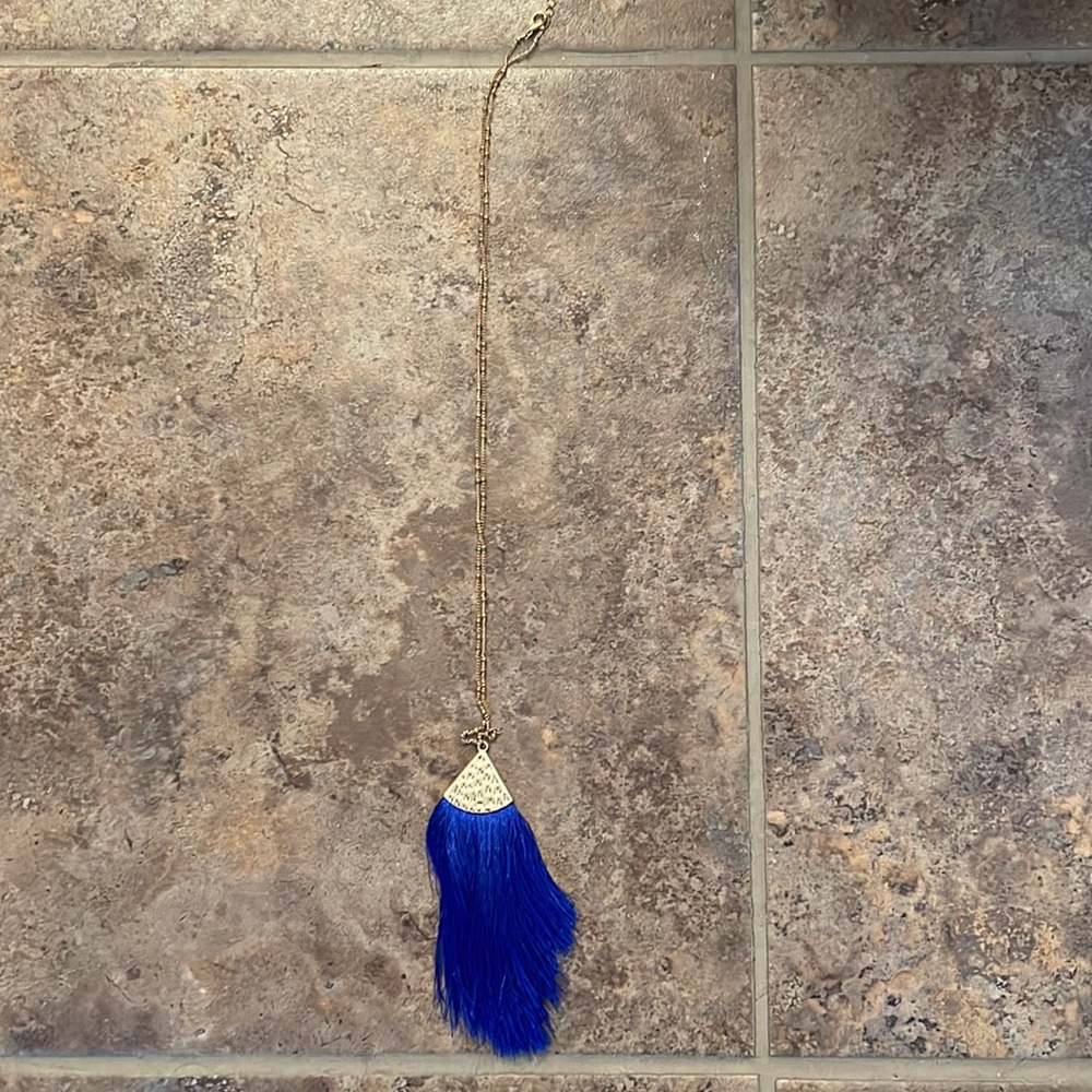 3/$15 Blue Fringe Necklace